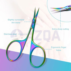 Ciseaux à cuticules en acier inoxydable revêtu de titane arc-en-ciel, outil de beauté de précision pour le soin des ongles, manucure et pédicure - Product Image 3