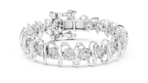9Kt White <b>Gold</b> Round Diamond Bracelet 62 Stones 6.2Ct Luxury Designer Heavy Bracelet Elegant Statement Bridal Party Wear Jewelry - Product Image 5