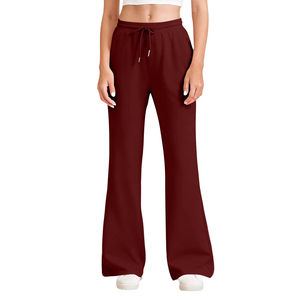 Wholesale Baggy Denim Pants Custom Logo Mid Waist Thick Fabric Oversized Baggy Wide <b>Leg</b> Cotton Knit Track <b>Jogger</b> Flare Sweat - Product Image 3