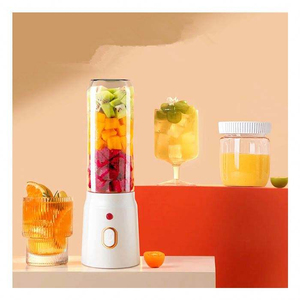 เครื่องปั่นแบบพกพาใช้แบตเตอรี่ 450 มล. 21000 รอบต่อนาที ทำความสะอาดง่ายเพียงคลิกเดียว เครื่องทำสมูทตี้ ปุ่มกดควบคุม ตัวเครื่องทำจากพลาสติก สำหรับใช้ในครัวเรือน - Product Image 3