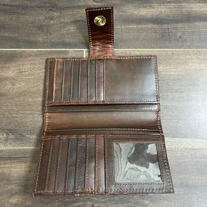 กระเป๋าสตางค์หนังแบบพับสองพับสำหรับผู้หญิงกระเป๋าคลัทช์หนังวัวสำหรับเดินทางกระเป๋าสตางค์แบบยาวที่ใส่บัตรเครดิต - Product Image 6