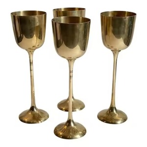 Gobelet à vin en métal de qualité supérieure, en acier inoxydable, réutilisable, élégant, avec pied, pour mariage, fête, bar - Product Image 2