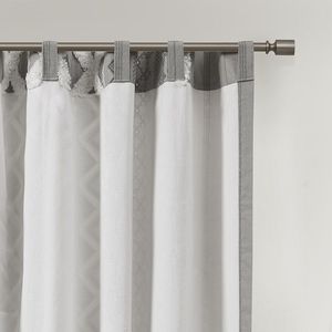 Pannello di tenda stampato a righe in ciniglia di cotone con fodera elegante mantovana per la decorazione della casa - Product Image 4