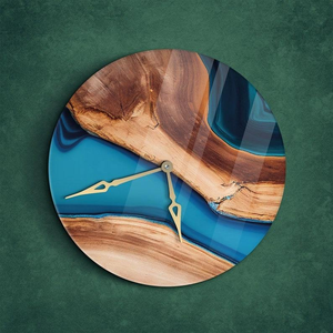 Reloj de Pared de Madera Hecho a Mano - Madera de Teca Natural de 12 Pulgadas con Números Romanos - Product Image 3