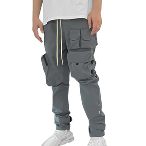 Pantalon de jogging pour homme personnalisé, léger, imperméable, respirant, à cordon de serrage, avec poches, 100% polyester, style décontracté - Product Image 4
