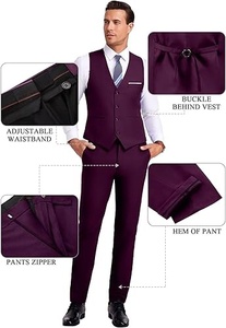 Men athletic fit <b>pant</b> coat suit stretch fabric modern business wear - Product Image 3