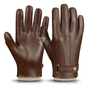 Gants décontractés en cuir pour hommes avec doublure en cachemire, thermiques, respirants, à séchage rapide, pour sports de plein air - Product Image 1