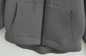 Men's <b>Black</b> Hooded Zip-Up <b>Sweatshirt</b> Regular Fit Casual 100% Cotton Fleece Breathable Solid Long Sleeve Autumn Wear - Product Image 5