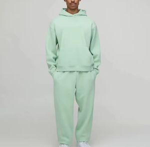 ชุดเซ็ตเสื้อฮู้ดดี้โอเวอร์ไซส์และกางเกงวอร์มผู้ชายสั่งทำพิเศษ ผ้าฝ้าย 100% 500 GSM - Product Image 4