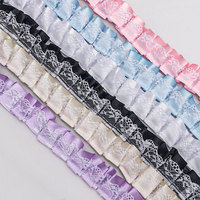 Ruban plissé multicolore en satin avec dentelle et volants pour la confection de robes, accessoires capillaires et loisirs créatifs (DIY) - Vente en gros