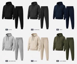 Custom Solid Blank Fleece Winter <b>Lightweight</b> Breathable <b>Hoodie</b> Tracksuit Men Pullover Hooded Sweat Suit Jogger Set Casual - Product Image 6