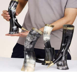 Juego de regalo de cuerno para beber para hombres Juego de cuerno auténtico para juego de cuerno para beber Premium para festivales y Bar en casa de Artisan Craft - Product Image 5