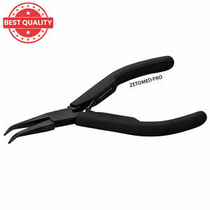 Alicates de punta curva con mandíbula lisa, de acero inoxidable de alta calidad, herramienta para fabricación de joyas y trabajos con alambre metálico, marca ZETOMED PRO, para bricolaje. - Product Image 4