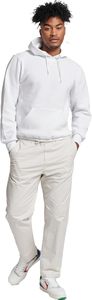 Sweat-shirt à capuche unisexe blanc, coupe oversize, en polaire, décontracté, couleur unie, avec poche, pour l'automne, sweat-shirt à capuche pour homme - Product Image 5