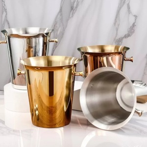 Premium professional commercial bar cocktail <b>serving</b> fast cooling stainless steel champagne chiller bucket - Product Image 3