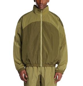 Survêtement en nylon froissé léger à blocs de couleurs haut zippé et ensemble coupe-vent de jogging à manchettes réglables pour hommes - Product Image 1