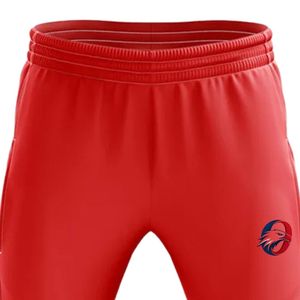 Men <b>Red</b> Cricket Trousers Polyester Sports Pants Team Wear Match Training Athletic Performance Sports Apparel - Product Image 3
