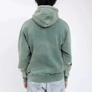 Sweat à capuche en coton 100% de haute qualité, effet délavé à l'acide, série High Street, style vintage, effet vieilli, délavé à la pierre. - Product Image 3