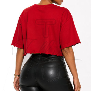 Best Design Women's <b>Crop</b> <b>Top</b> T-Shirt Slim Plain Casual Fitness Wear Printed Fabric Wholesale Supply Women <b>Crop</b> T-Shirts - Product Image 3