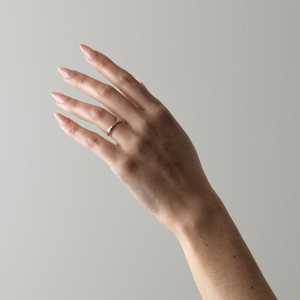 Center Pinched Wedding Band 10K 14k Solid Gold Modern Sculptural Minimalist Everyday Wear Unique Chunky Fine Jewelry Manufacture - Product Image 2