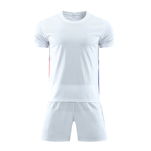 Conjunto de Camiseta de Fútbol Sublimada con Cuello en V y Manga Corta para Hombre, Blanca, de Poliéster que Absorbe la Humedad, Ajuste Atlético, Ropa Deportiva de Verano - Product Image 1