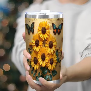 Gobelet isotherme en acier inoxydable à double paroi 20 oz, mug vierge pour sublimation avec finition argentée pour design personnalisé - Product Image 3