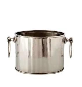 Top Selling Metal Wine Cooling Ice Bucket Customized Square Large Capacity Modern Design Champagne Ice Bucket Tub With Handles - Product Image 1