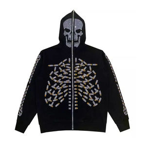 Meilleures sweats à capuche pour femmes en polaire avec logo personnalisé en strass, fermeture éclair intégrale, qualité supérieure, vente en gros directe usine - Product Image 6