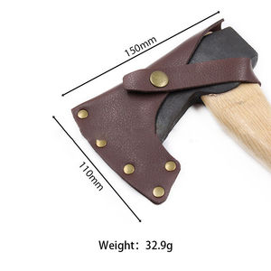Funda Protectora de Cuero Genuino de Alta Calidad y Duradera para Hacha de Exterior, Cubierta para Cuchilla de Hacha, Cuchilla de Acero Inoxidable, Bricolaje, Madera - Product Image 3