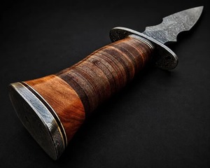 Couteau de chasse AHS en acier Damas de haute qualité avec manche en bois, lame à pointe tombante, bord droit, OEM accepté, garantie de 3 ans - Product Image 2