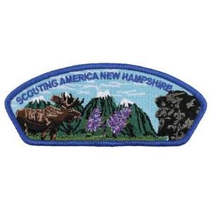 Scouting America New Hampshire Patchs personnalisés de marque, en tissu denim tissé, brodés et gaufrés en 3D, thermocollants, avec options de formes multiples - Product Image 1