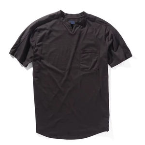 Men's <b>Black</b> V-Neck Short Sleeve Cotton T-<b>Shirt</b> Regular Fit Casual Solid Color Jersey Knitted Breathable Plain Design - Product Image 3