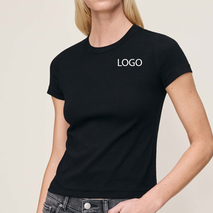 Fashionable And Trendy Design Women Tee Shirt With Slim Fit Design For Comfort And Relaxed Fit With Custom Logo Designing Solid - Product Image 1