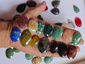 Natural Gemstone Cabochons Lot Polished Stones <b>Beads</b> for Jewelry Making Craft Supplies DIY Pendant Ring Making Set - Product Image 2