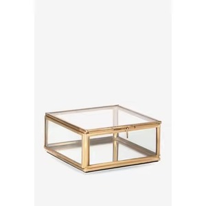 <b>Heart</b> <b>Shape</b> Luxury Glass Jewelry <b>Box</b> With Gold Trim Clear Panels Exquisite Design Modern Storage Container Brass Jewelry <b>Box</b> - Product Image 5