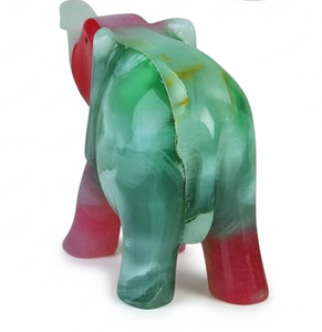 Statue d'éléphant en onyx multicolore sculptée à la main, sculpture décorative en pierre, cadeau pour la maison ou le bureau, fournisseur en gros, exportateur en ligne - Product Image 2