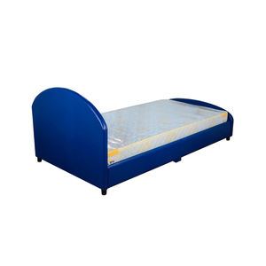 Lit double pour tout-petits avec cadre en bois et revêtement en velours, bois massif, écologique, durable, confortable pour appartement, chambre, école, hôtel - Product Image 5