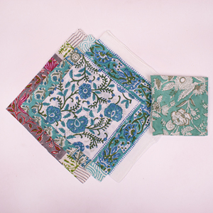 Custom Block Print Cotton Bandana 21X21 Inches Soft Fabric Handmade Scarf Manufacturer OEM ODM Private Label Supply - Product Image 3