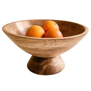 Frutero Decorativo para Mesa de Salón, Estilo Vintage, Pulido a Mano, Ecológico, Tazón para Servir Alimentos, para Eventos y Fiestas, Madera de Acacia - Product Image 1
