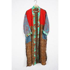 Robe longue kimono indienne 100 % soie, col en V, fermeture à cordon, pour femme, tenue de nuit, demoiselle d'honneur, maternité, style bohème, romantique - Product Image 2