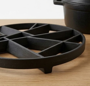 Round Black Metal Trivet with <b>Feet</b> Heat Resistant Anti-Skid Hot <b>Pot</b> Pad Table Mat - Product Image 2
