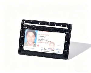 [แนะนำเป็นอย่างยิ่ง] กระเป๋าสตางค์ใส่บัตรแบบบางหนังวัวแท้ลายจระเข้ Castello  วัสดุโพลีเอสเตอร์ผสมสี - Product Image 4