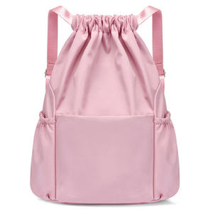 Mochila Morada con Cordón, Bolsa Deportiva de Poliéster, Correas Ajustables, Diseño Liso, Suministros al por Mayor OEM - Product Image 6