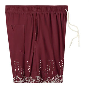 Shorts en velours côtelé rose pour homme, taille élastiquée avec cordon de serrage, poches, style décontracté, couleur unie, taille mi-haute, respirant - Product Image 4