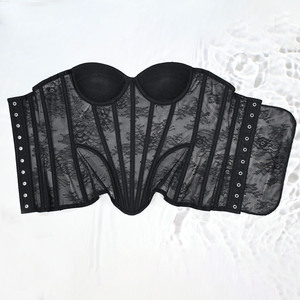Corsé de malla gótico transpirable de secado rápido con control medio, faja reductora de cintura y busto, con varillas de acero - Product Image 4
