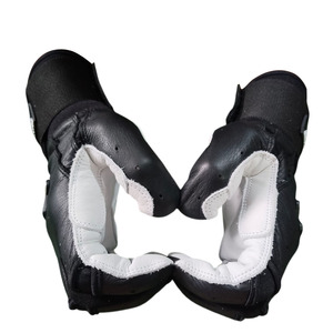SAAR INDUSTRIES Leather Batting Gloves Black White Padded <b>Hook</b> Loop Closure Unisex Adult Training Left Eco-Friendly Durable - Product Image 3