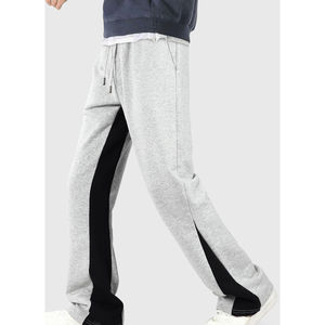 Pantalon de jogging évasé décontracté personnalisé de haute qualité pour hommes, avec patchwork et taille élastique, style empilé - Product Image 3