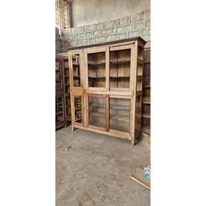 Vintage Sliding Glass Door Wooden <b>Wardrobe</b> Home Furniture for Bedroom Use - Product Image 2