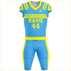 Wholesale American Football Uniform Custom Design Jersey <b>Pants</b> Set Breathable <b>Mesh</b> Fabric Durable Team Wear OEM Supplier Half - Product Image 2