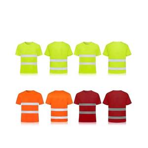 Camisetas de Alta Visibilidad para Trabajadores de Estacionamiento, Color Amarillo Fluorescente Reflectante, 100% Algodón, Transpirables e Impermeables - Product Image 2
